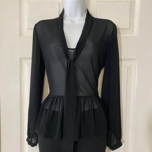 Black sheer blouse S-M